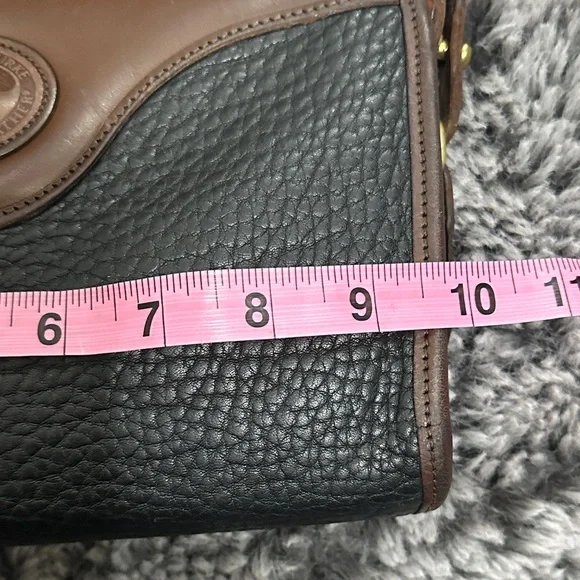 Dooney & Bourke Black and Brown Vintage Leather Messenger Bag - Picture 6 of 12